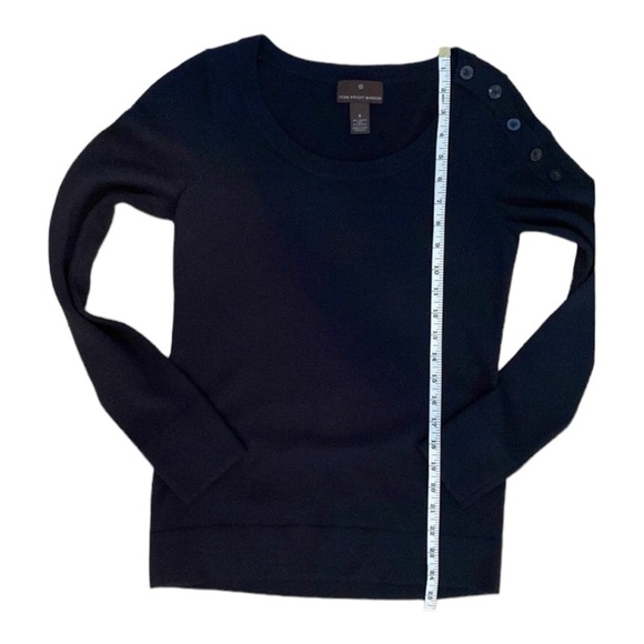Fenn Wright Mason Navy Blue Crewneck Sweater with Buttons - Size Small - Picture 2 of 5